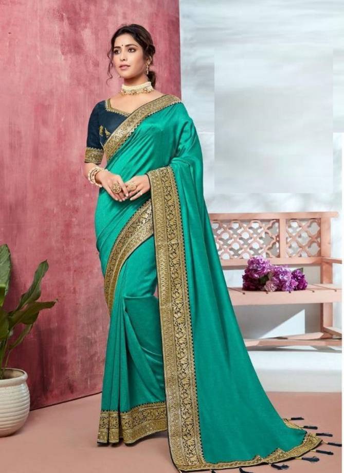 KAVIRA BRIDAL WEAR VOL 3 Latest Fancy Designer Wedding Wear Vichitra Silk Heavy Embroidery Work Border Saree Collection